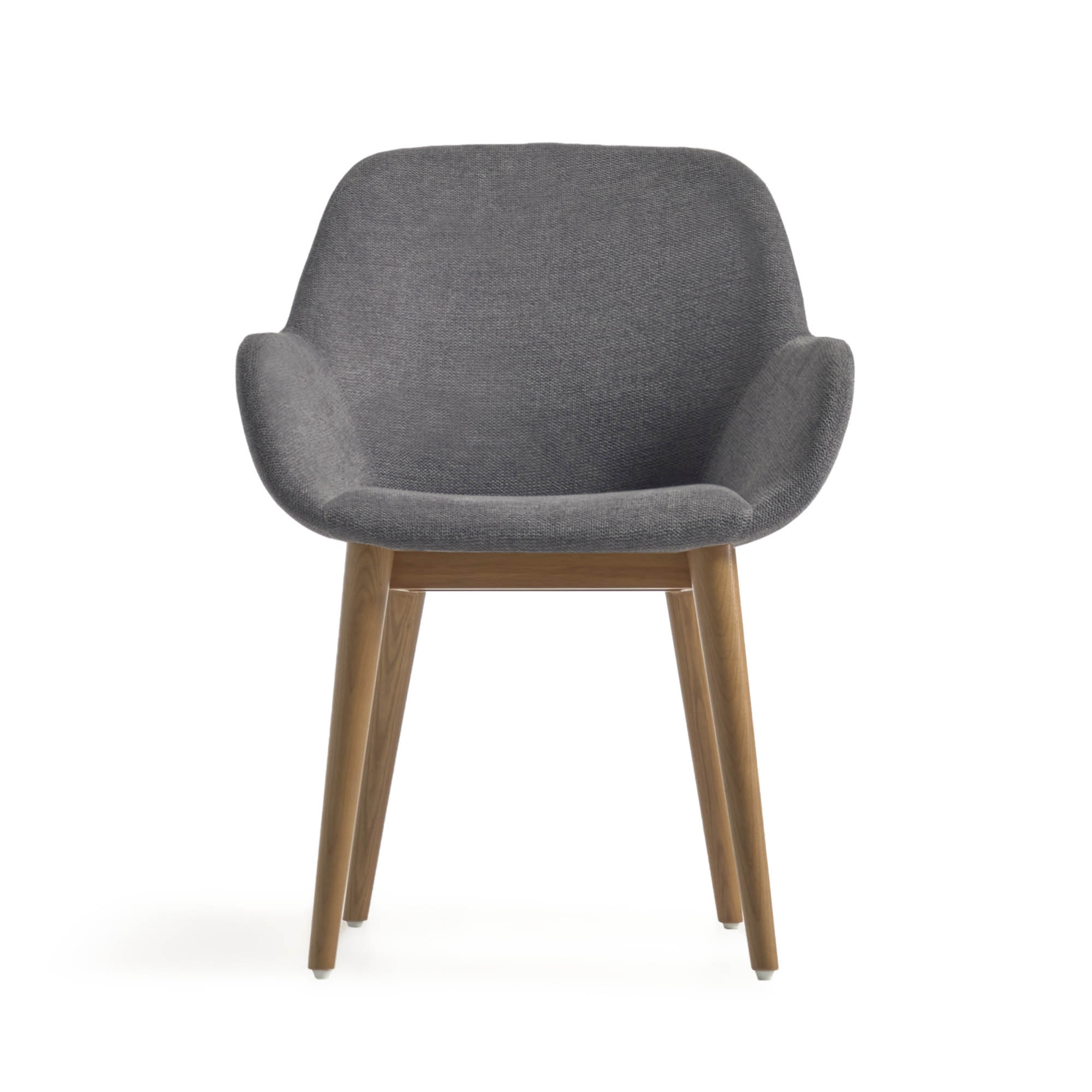 Konna Dining Chair Grey with Timber Legs