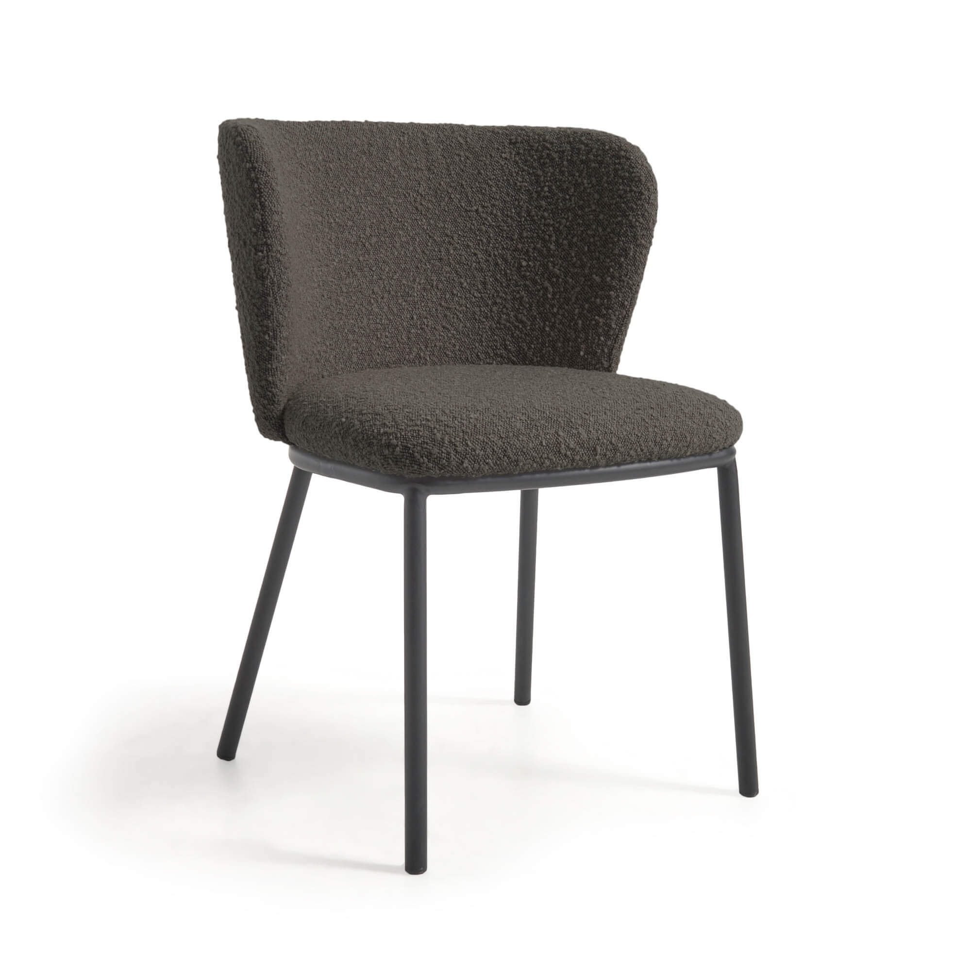 Ciselia Dining Chair Black Boucle