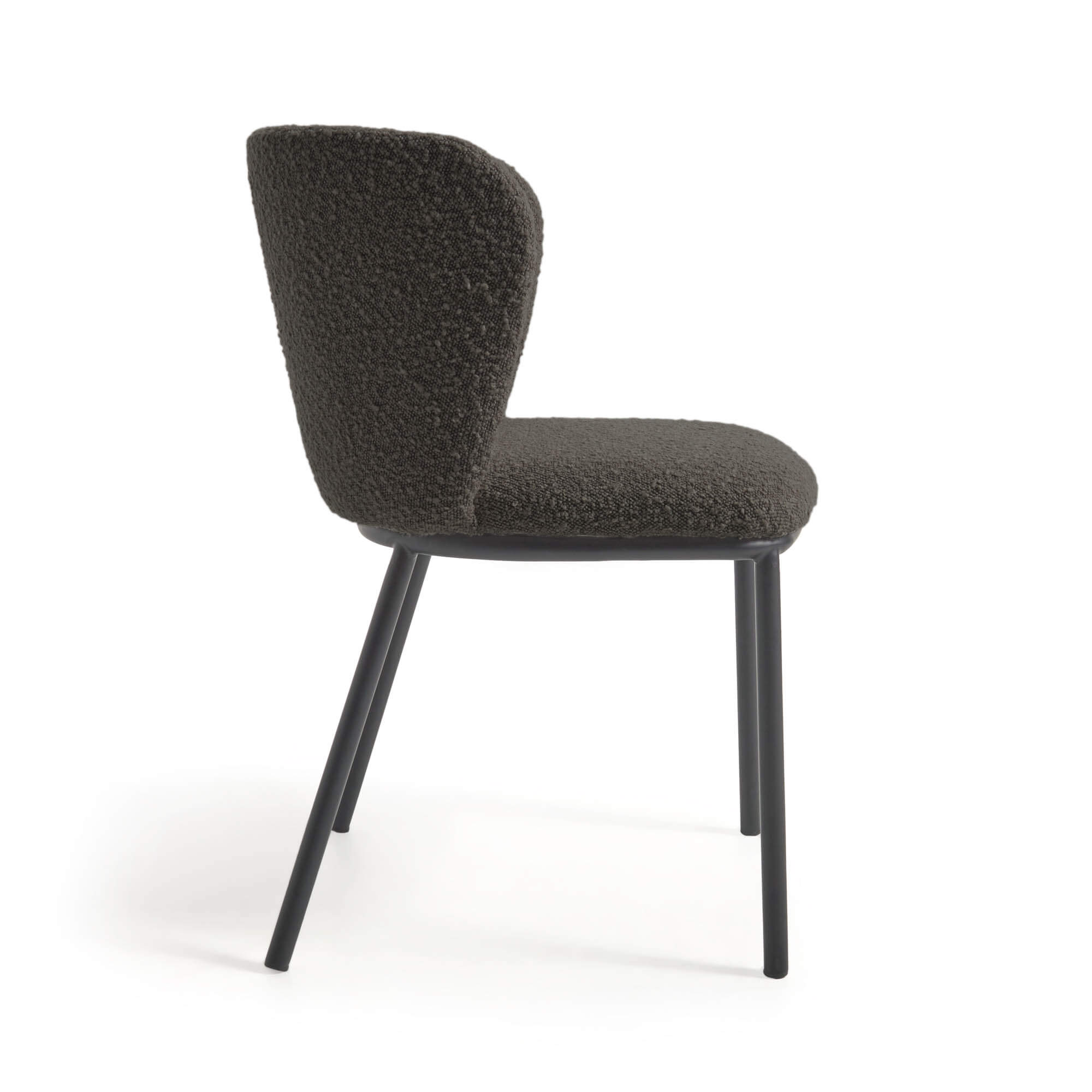 Ciselia Dining Chair Black Boucle