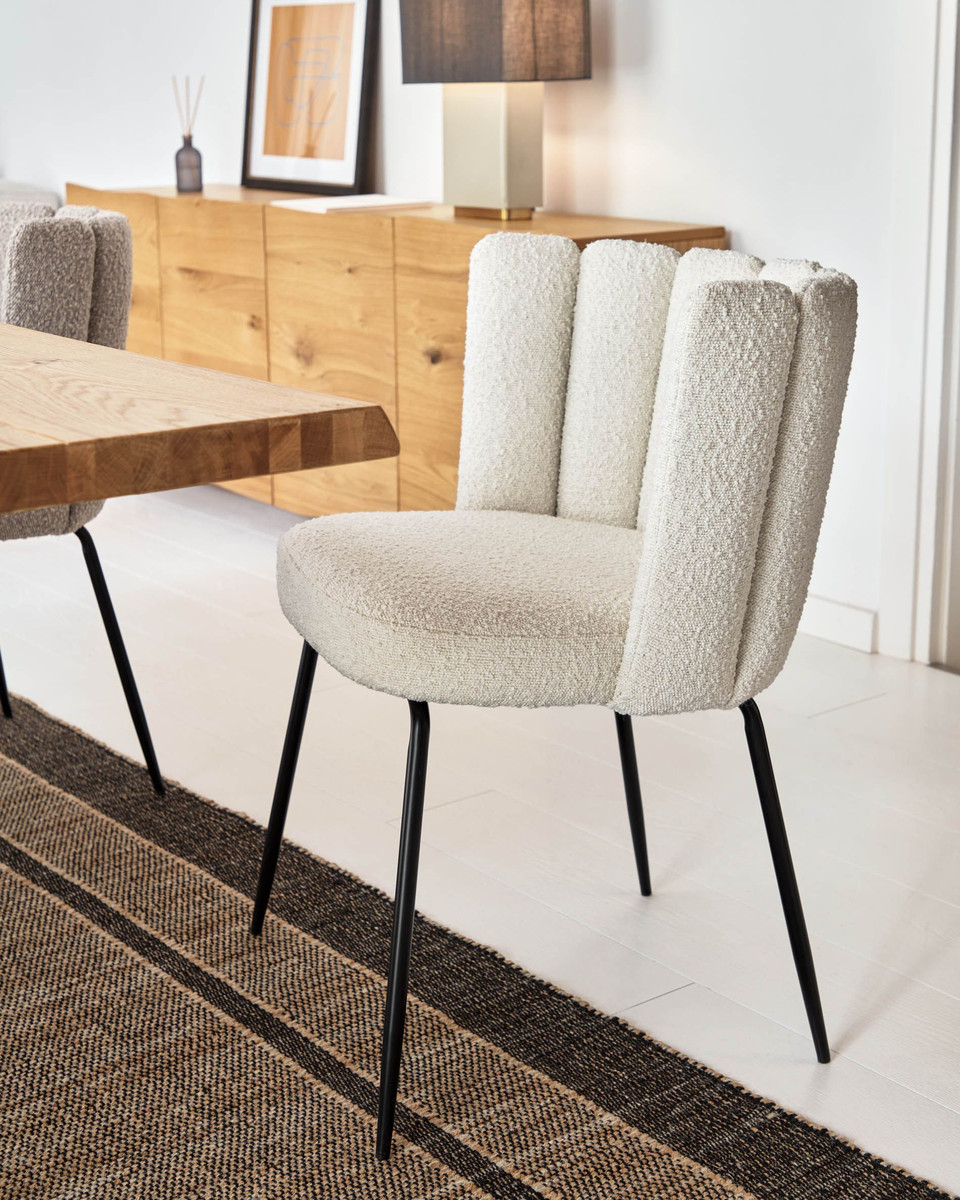 Aniela Dining Chair White Boucle