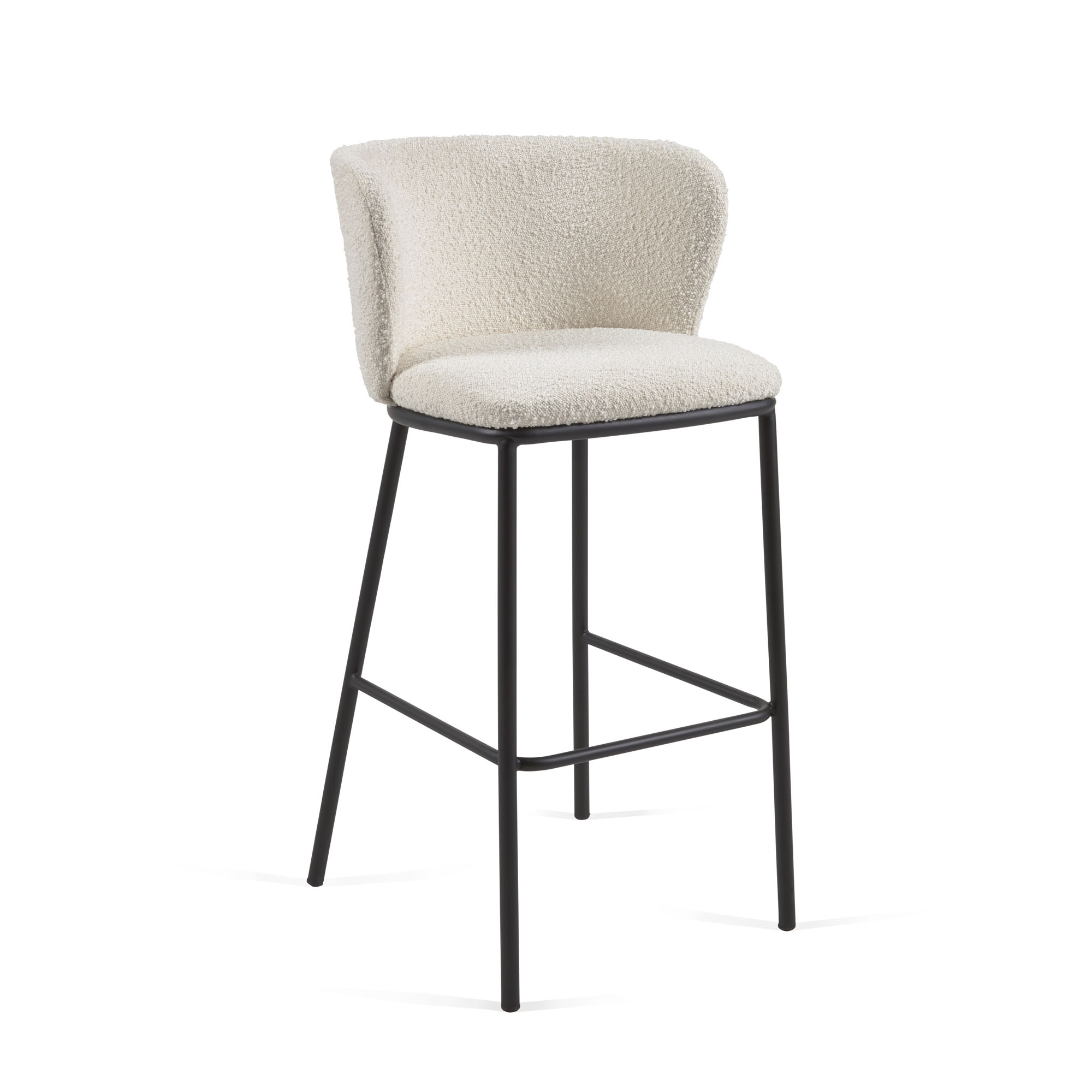 Ciselia Barstool White Boucle