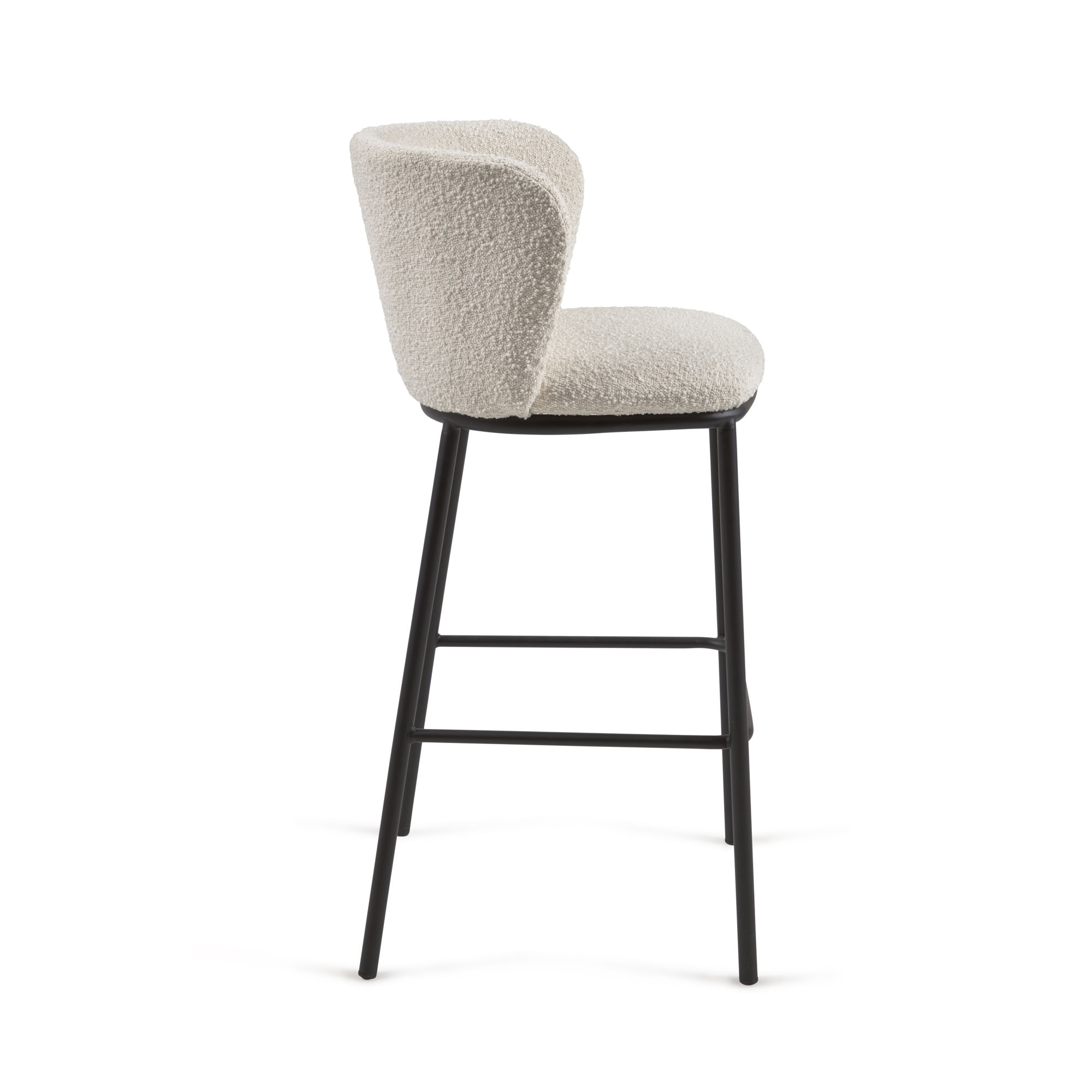 Ciselia Barstool White Boucle