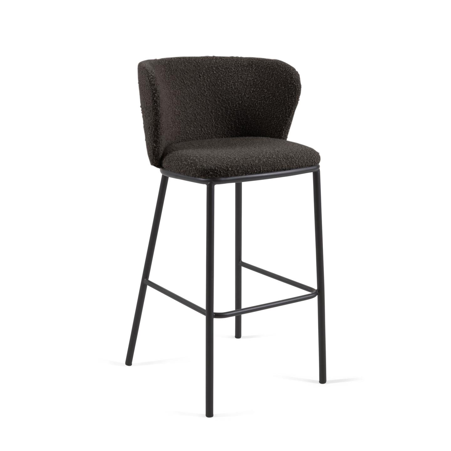 Ciselia Barstool Black Boucle