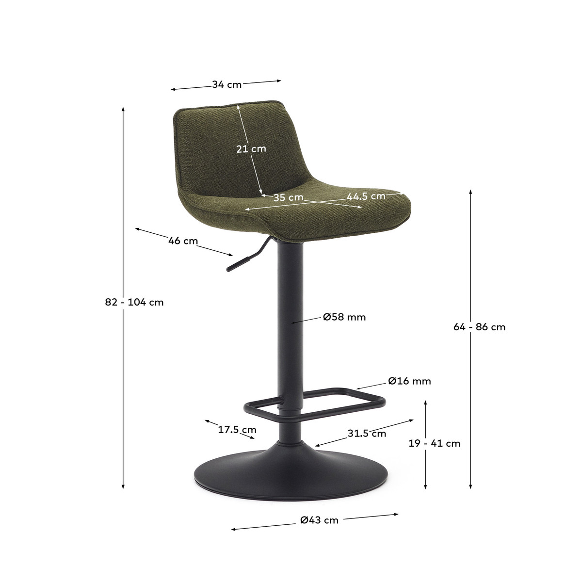 Zenda Barstool Green
