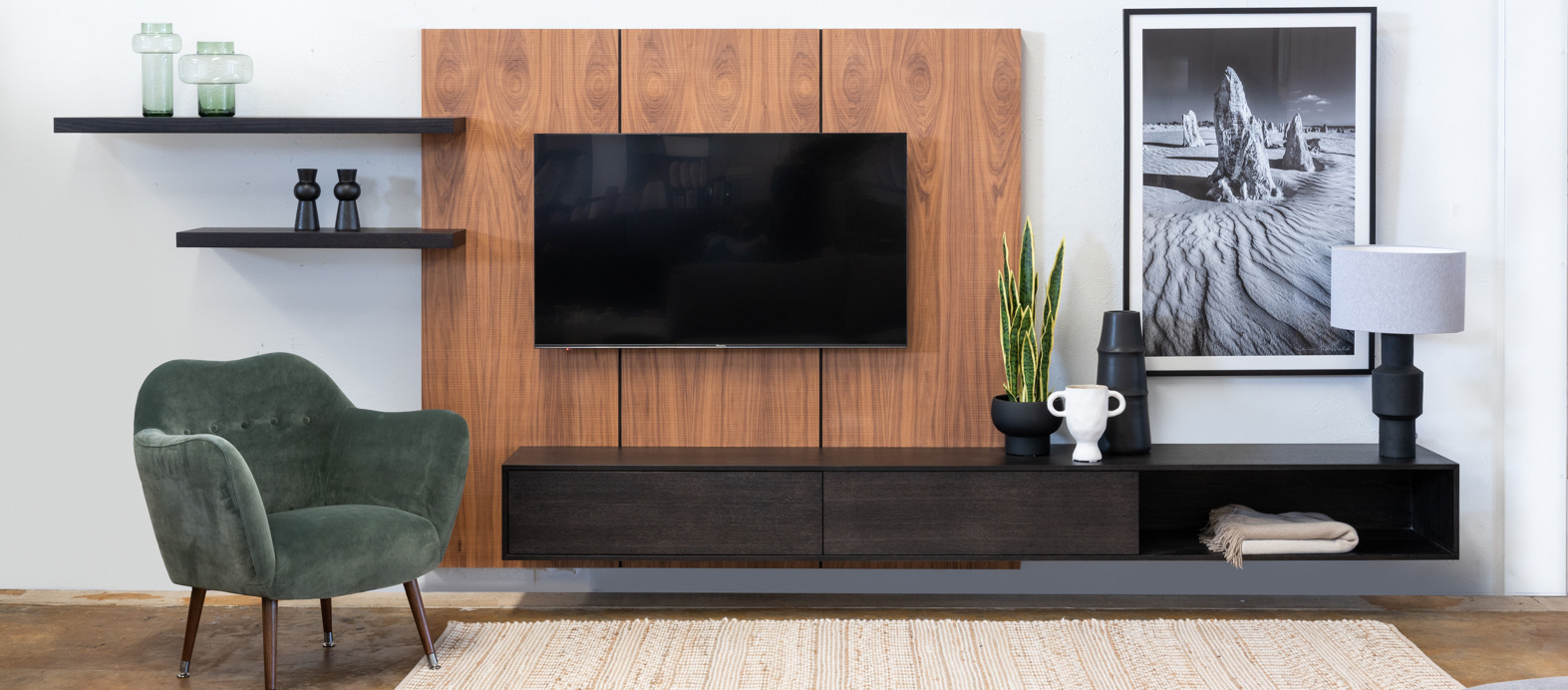 Wall mounted entertainment units Perth Bespoke Lifestyle